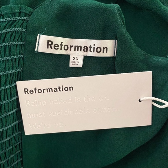 NEW Reformation Twilight Dress Emerald 20 Plus Size - Picture 11 of 17